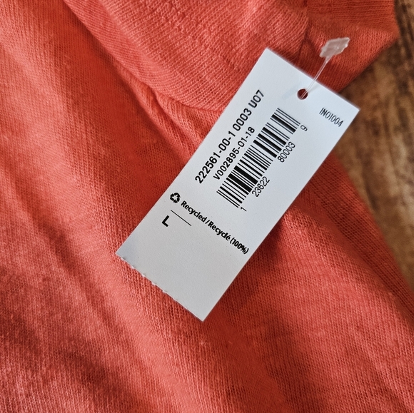 Old Navy Size Large Orange Linen Blend Scoop Neck Tee Shirt Dress Casual New Tag - Picture 6 of 9